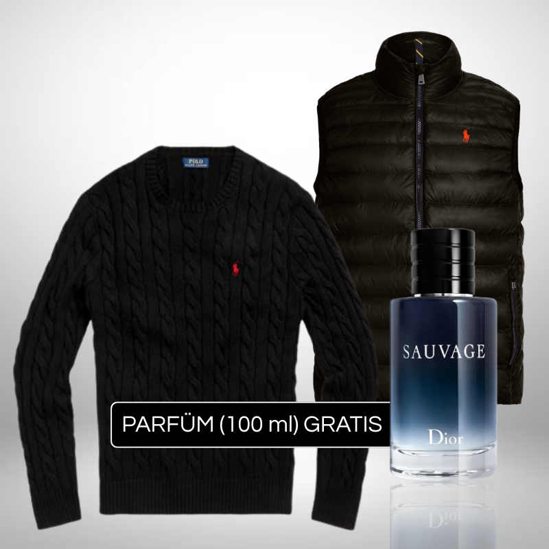Set Ralph Lauren – Strickpullover & Weste + Perfume Sauvage Dior (100ml) Gratis