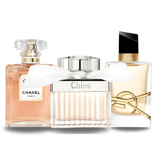 Combo aus 3 Damenparfums – Coco Mademoiselle von Chanel, Libre von Yves Saint Laurent und Chloé Signature