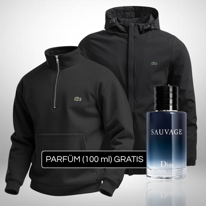 Set Lacoste – 1 Pullover & 1 Winterjacke + Perfume Sauvage Dior (100ml) Gratis