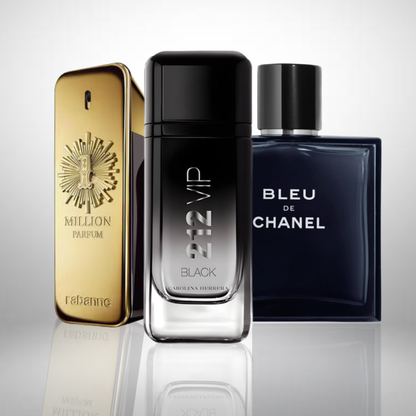 Combo aus 3 Herrenparfums – 1 Million, Bleu de Chanel und 212 VIP Black