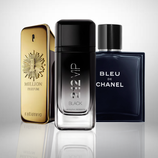 Combo aus 3 Herrenparfums – 1 Million, Bleu de Chanel und 212 VIP Black