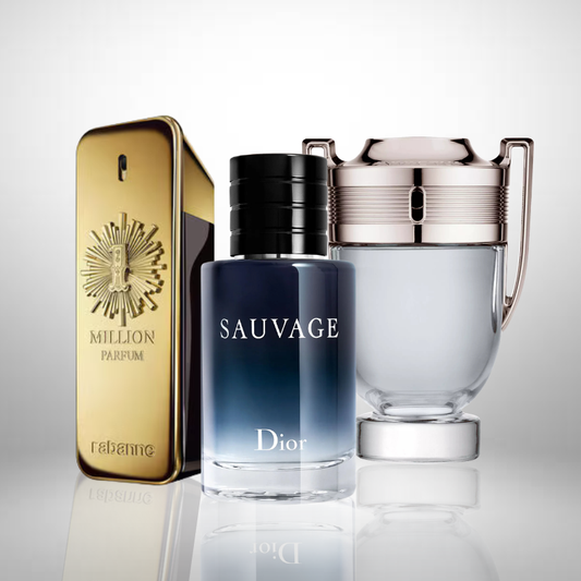 Combo aus 3 Herrenparfums – 1 Million von Paco Rabanne, Sauvage von Dior und Invictus von Paco Rabanne