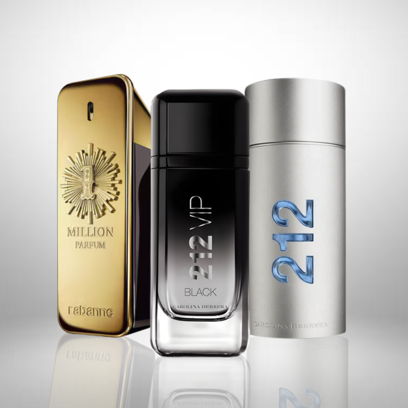 Combo aus 3 Herrenparfums – 1 Million, 212 MEN und 212 Black