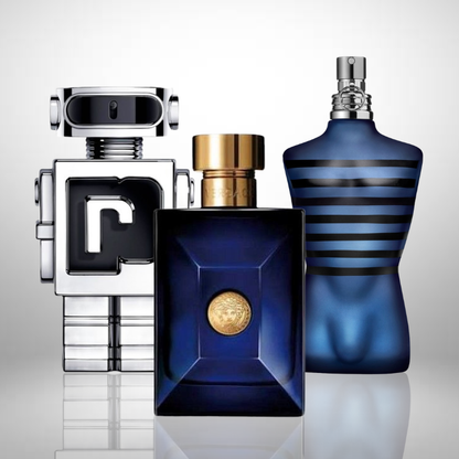 Combo aus 3 Herrenparfums – Dylan Blue von Versace, Phantom von Paco Rabanne und Ultra Male von Jean Paul Gaultier