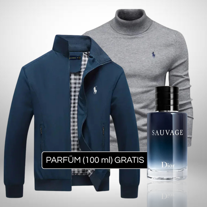 Elegantes Ralph Lauren Set – Jacke & Rollkragenpullover + Perfume Sauvage Dior (100ml) Gratis