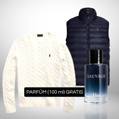 Set Ralph Lauren – Strickpullover & Weste + Perfume Sauvage Dior (100ml) Gratis