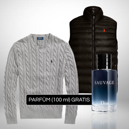 Set Ralph Lauren – Strickpullover & Weste + Perfume Sauvage Dior (100ml) Gratis