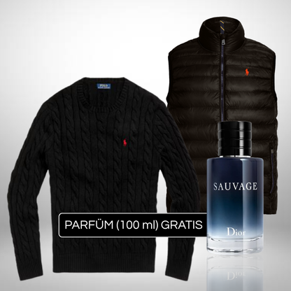 Set Ralph Lauren – Strickpullover & Weste + Perfume Sauvage Dior (100ml) Gratis